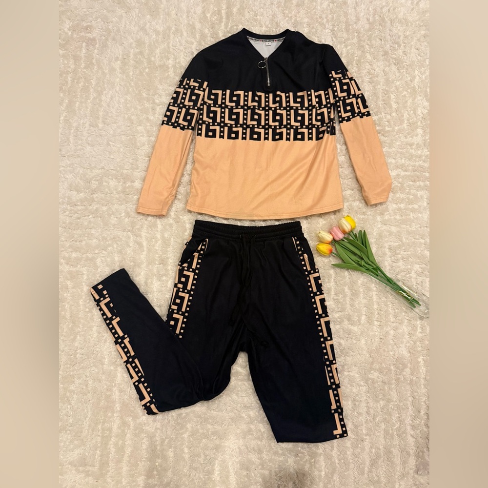 Stylish Black and Tan Women's Jumpsuit
